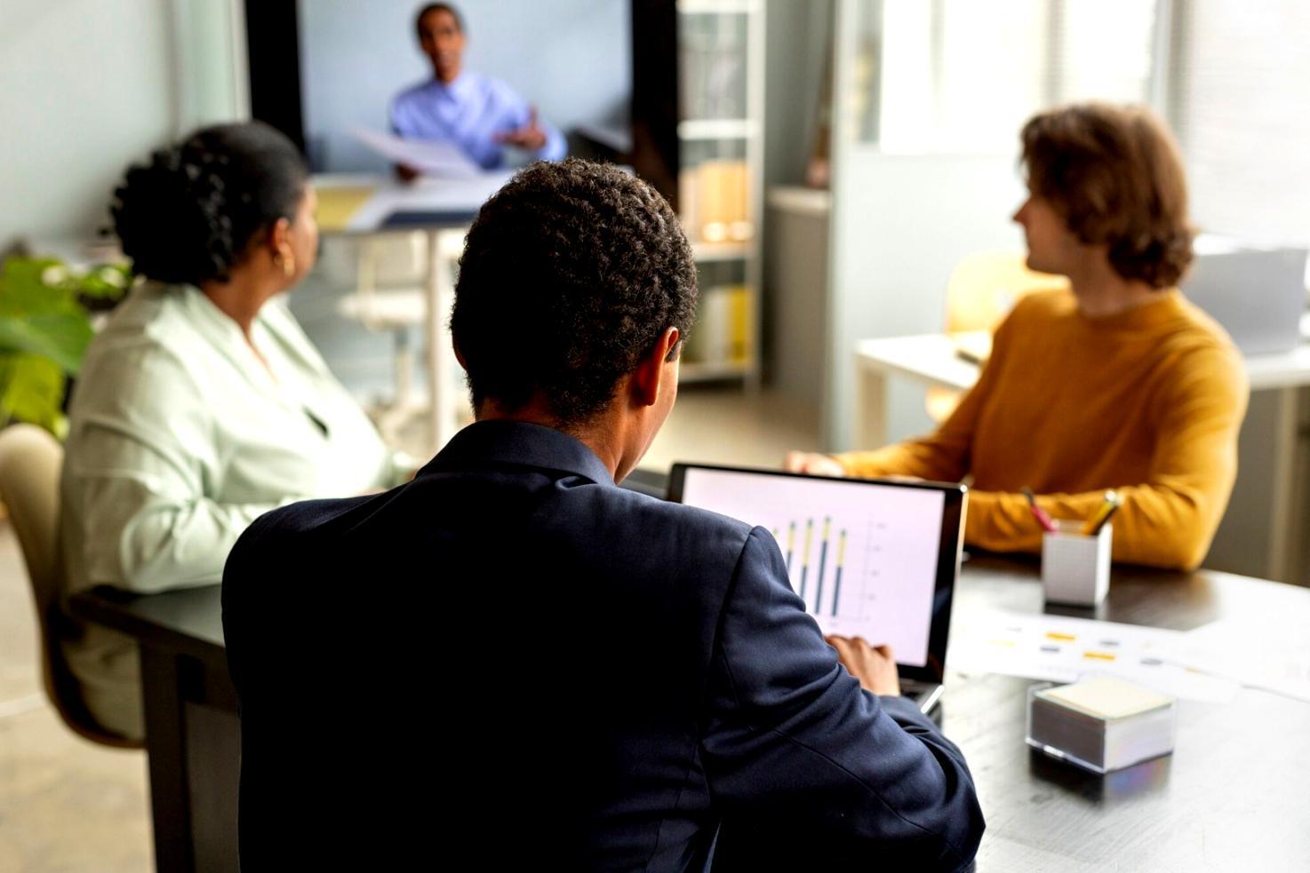 Financial planning workspace with documentation and digital tools